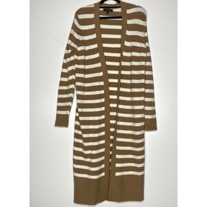 Ann Taylor 2021 Striped Ribbed Open Duster Cardigan Women's Size Medium